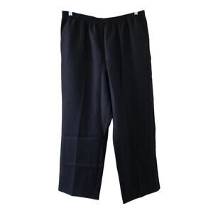 Alfred Dunner Black Pull On Pants Size 16P Women Petite Straight Leg Comfort
